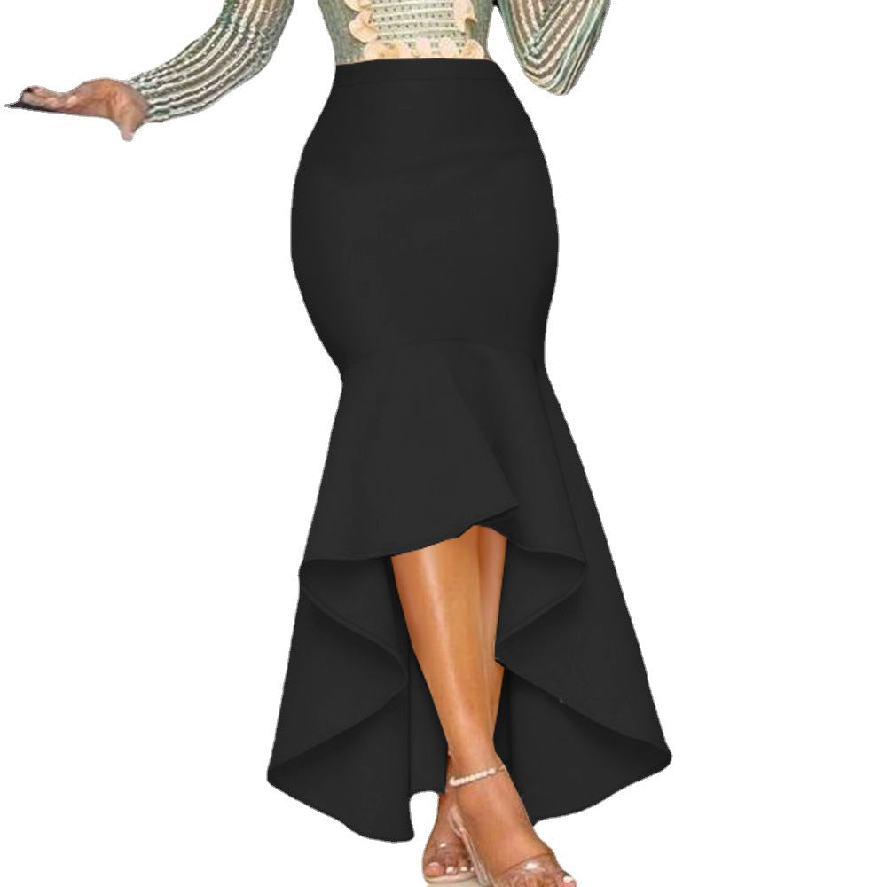 Women's elegant pencil skirt with ruffle trim StylebySassy