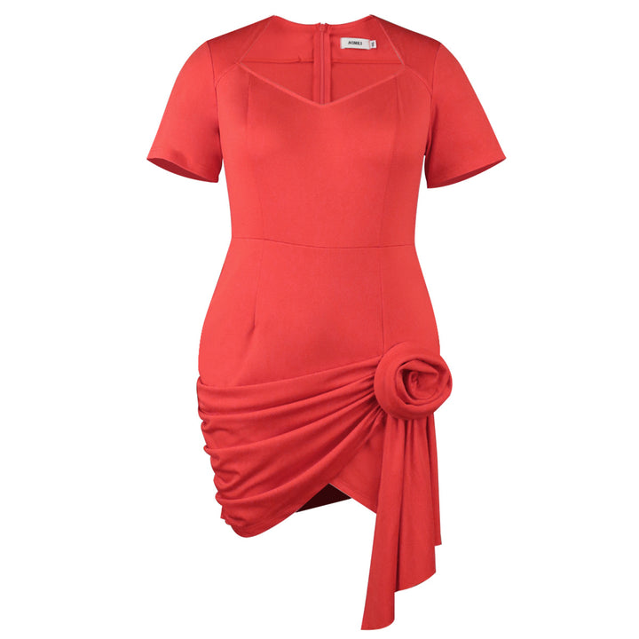 Women's fitted dress with asymmetrical draping detail StylebySassy