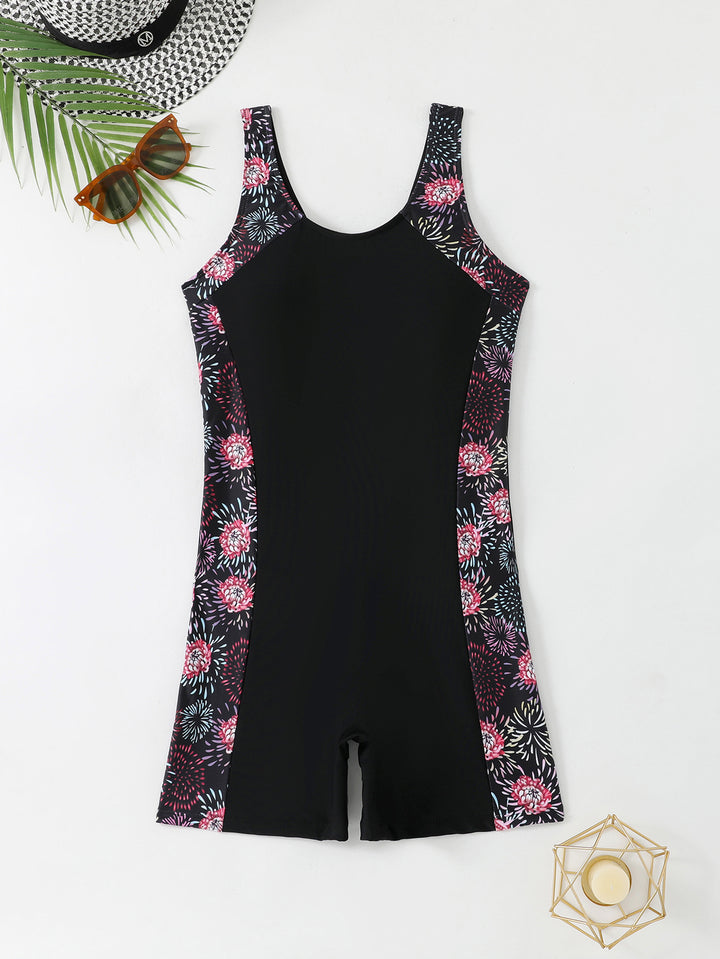 Women's Sporty One-Piece Swimsuit with Dynamic Gradient StylebySassy