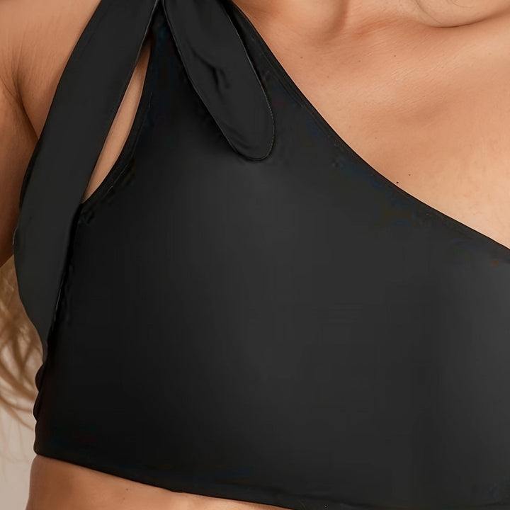 Women's High-Waisted Bikini Set with Asymmetrical Top StylebySassy