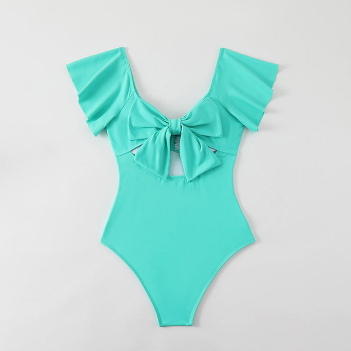Ladies elegant one-piece swimsuit with ruffles StylebySassy