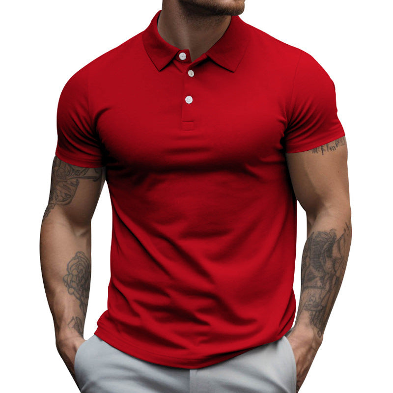 Men's tailored elastic piqué polo shirt with classic collar StylebySassy