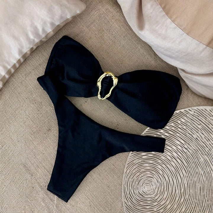 Women's bikini set with elegant bandeau top and stylish bottom StylebySassy