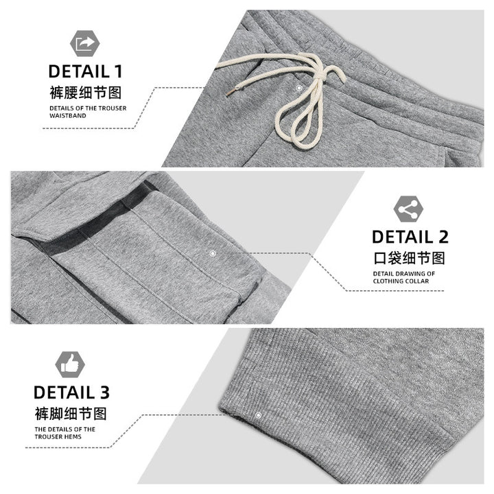 Men's casual cargo sweatpants with drawstring waistband, flap pockets and slim ankle cuffs StylebySassy