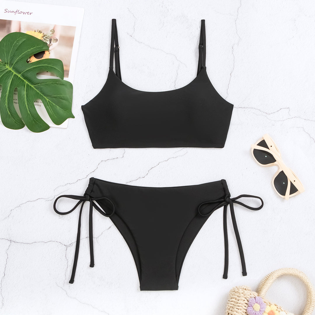 Women's Triangle Bikini Set with Adjustable Straps and Side Ties StylebySassy