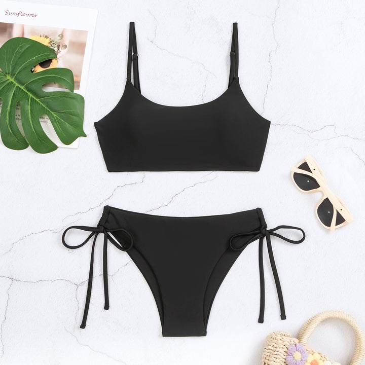 Women's Triangle Bikini Set with Adjustable Straps and Side Ties StylebySassy