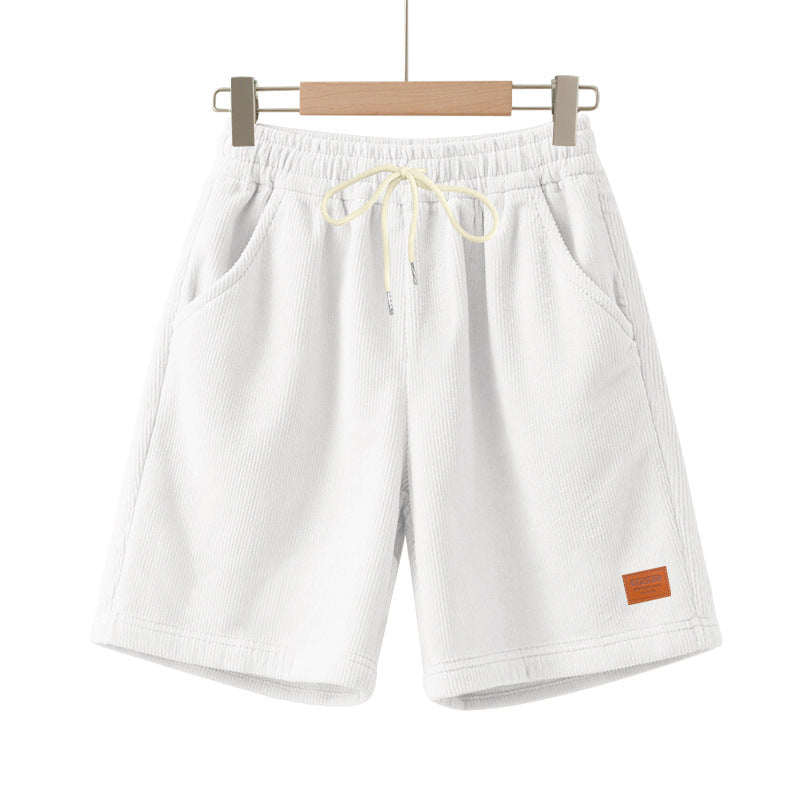 Men's casual Bermuda shorts made of finely structured cotton blend with elastic waistband and drawstring StylebySassy