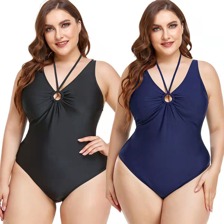 Women Elegant High-Cut One-Piece Swimsuit with Fashionable Ring Detail StylebySassy