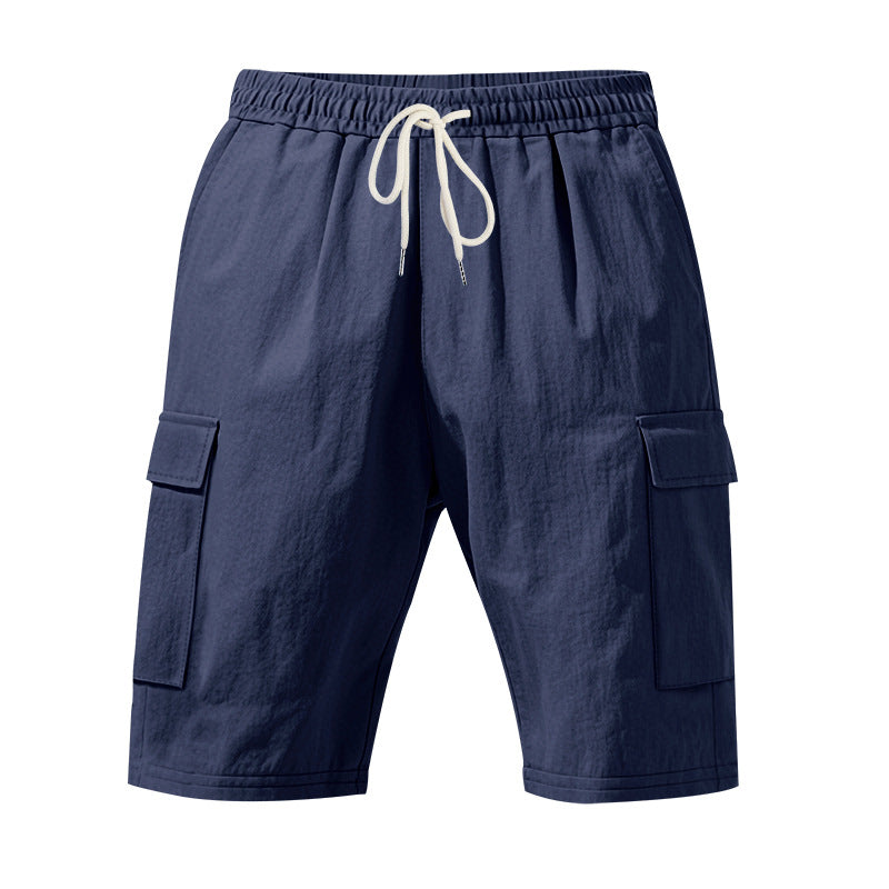 Men's travel and outdoor bermuda shorts with elastic drawstring waistband, security inner pocket and front flap pockets StylebySassy