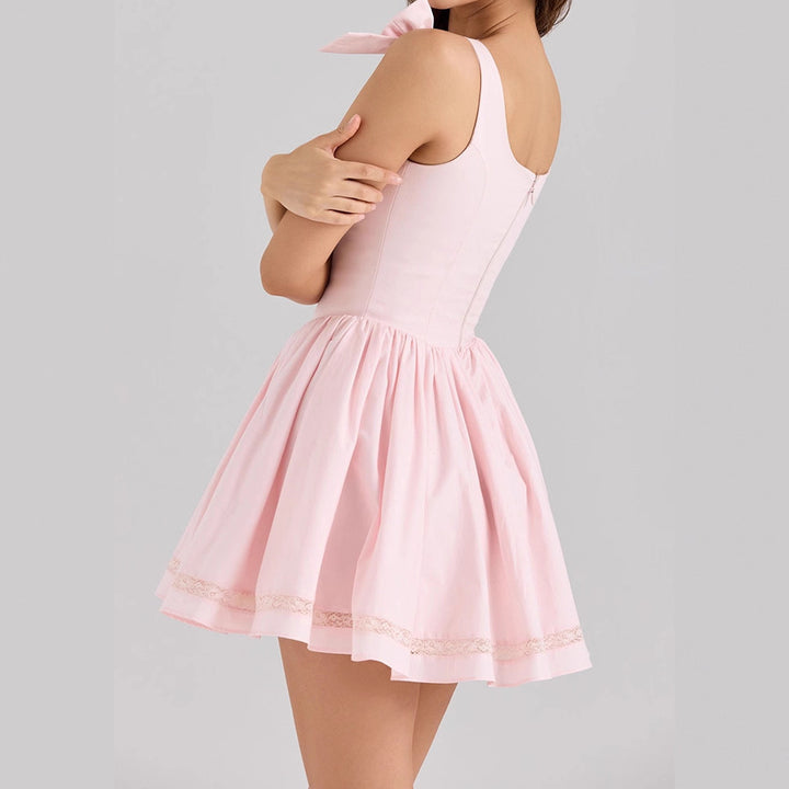 Women Playful Ball Gown with Bows and Button Details StylebySassy