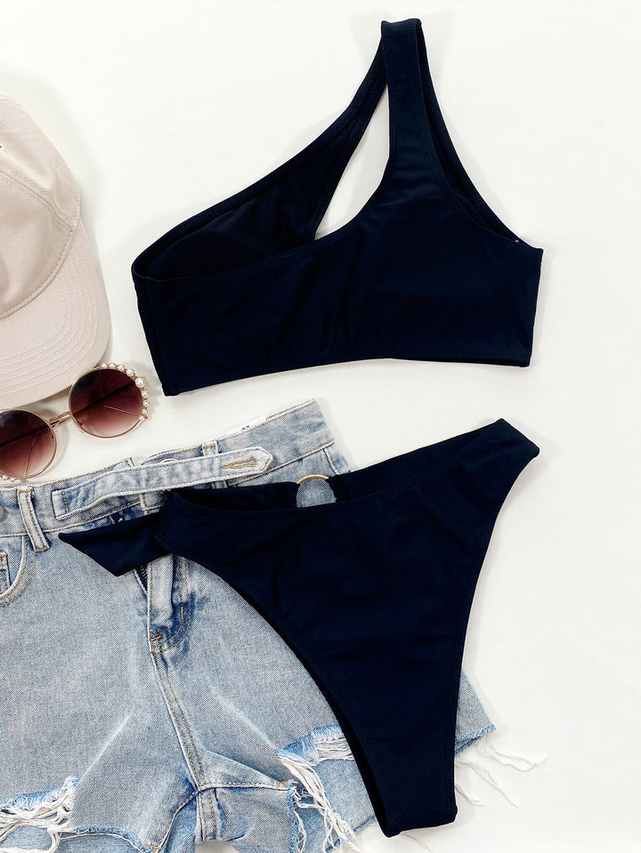 Ladies high-cut bikini set with elegant ring detail StylebySassy