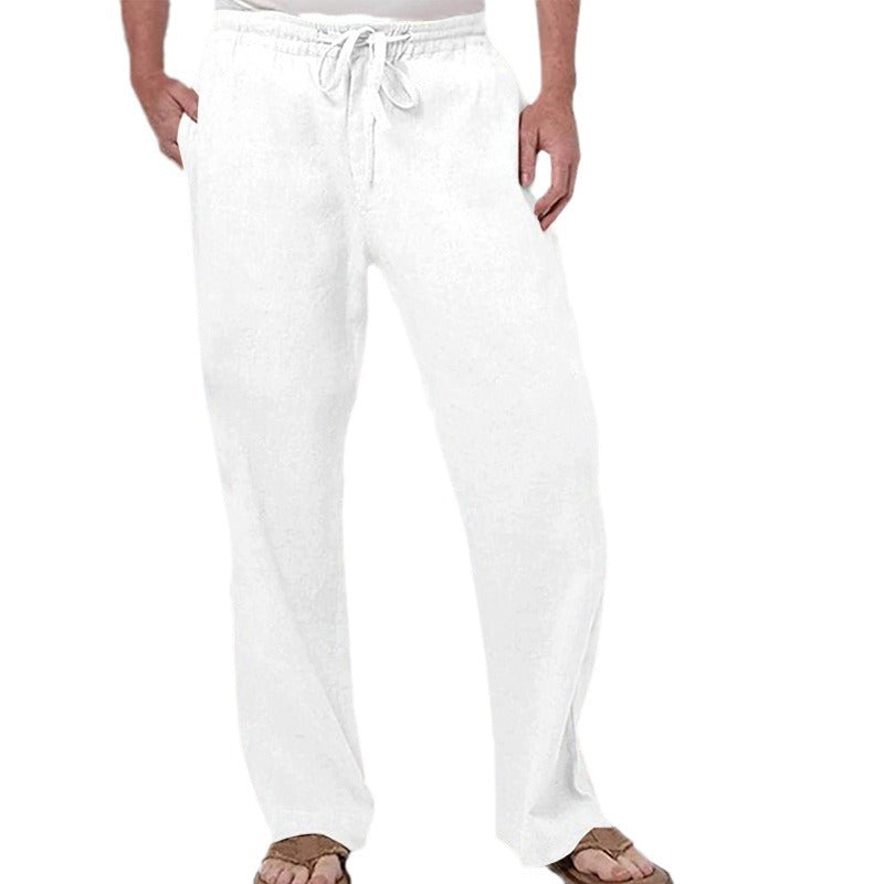 Men's soft lounge pants made of cotton jersey with elastic drawstring waistband and side pockets StylebySassy
