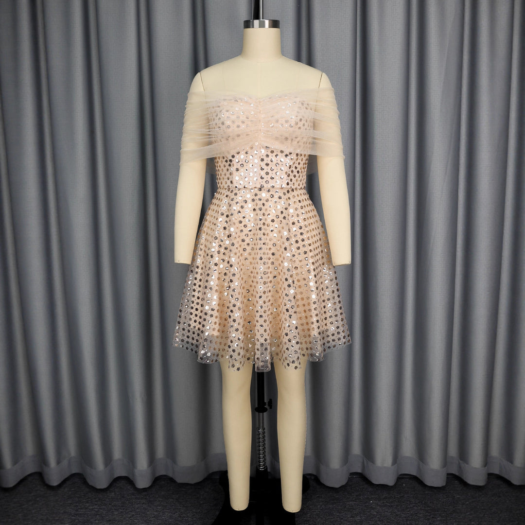 Ladies glamorous tulle dress with sparkling sequins StylebySassy