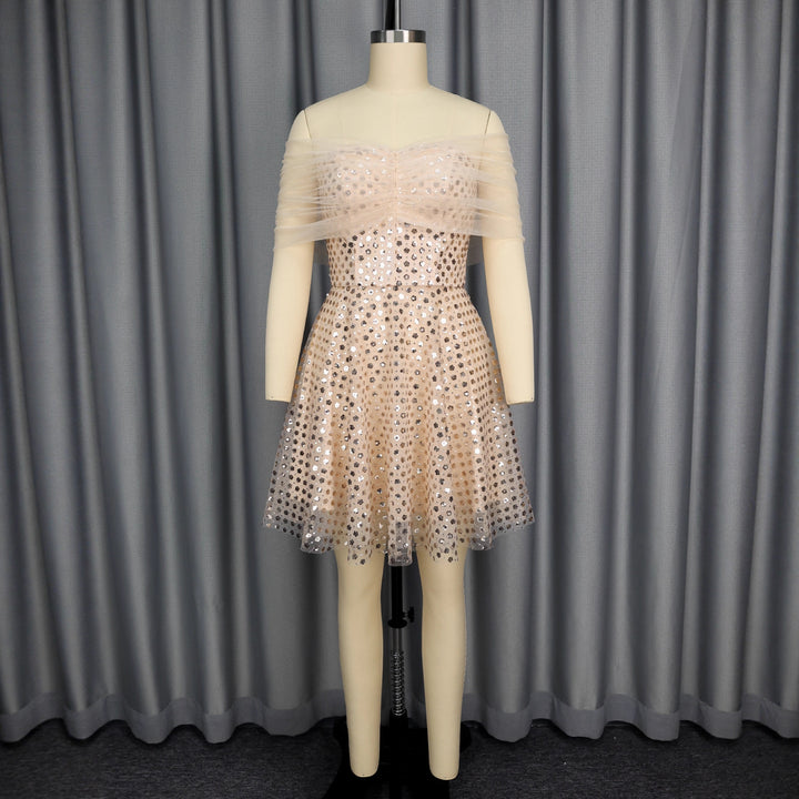 Ladies glamorous tulle dress with sparkling sequins StylebySassy