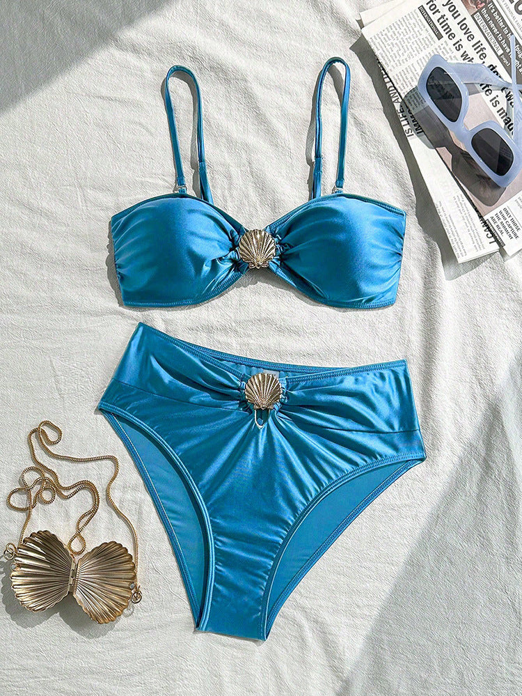 Ladies bikini with elegant shell appliqué StylebySassy