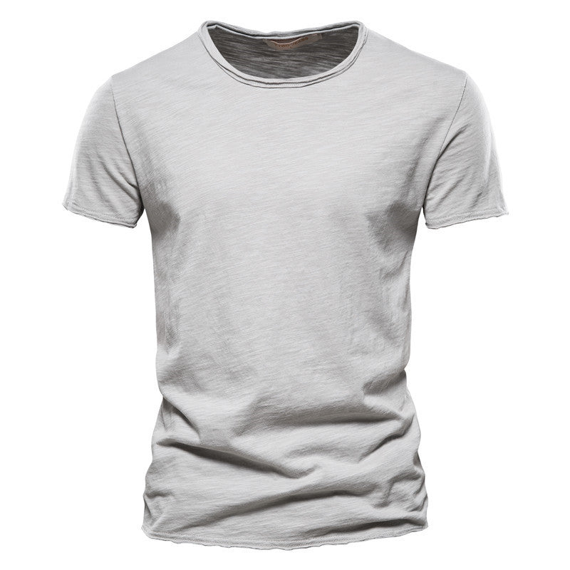 Men's lightweight cotton shirt with round neckline and slim fit StylebySassy