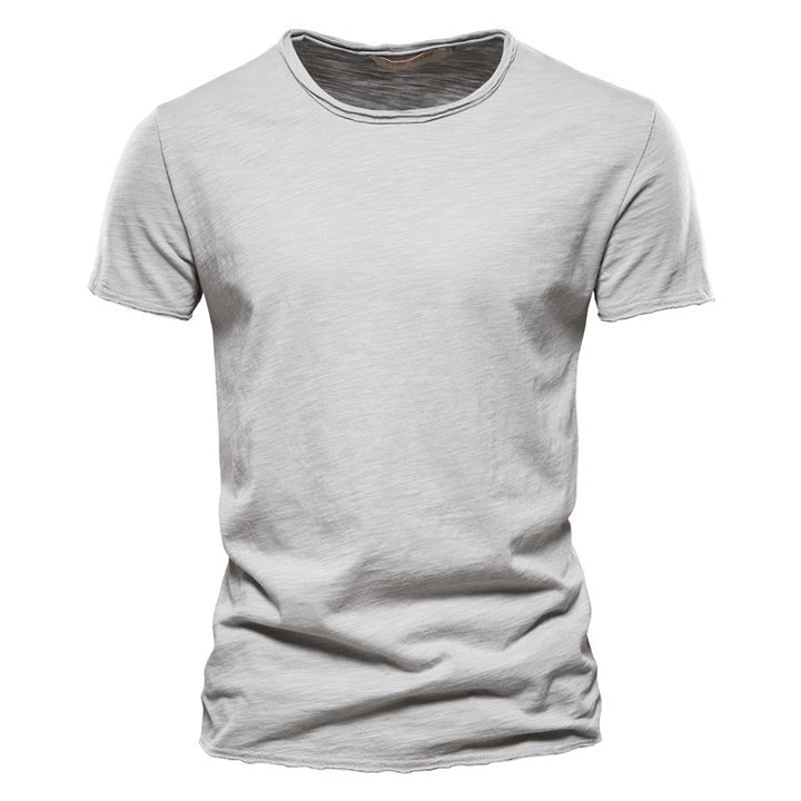 Men's lightweight cotton shirt with round neckline and slim fit StylebySassy