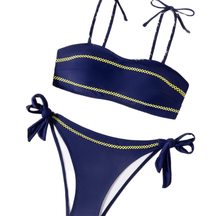 Women's bandeau bikini with elegant ties and delicate design StylebySassy