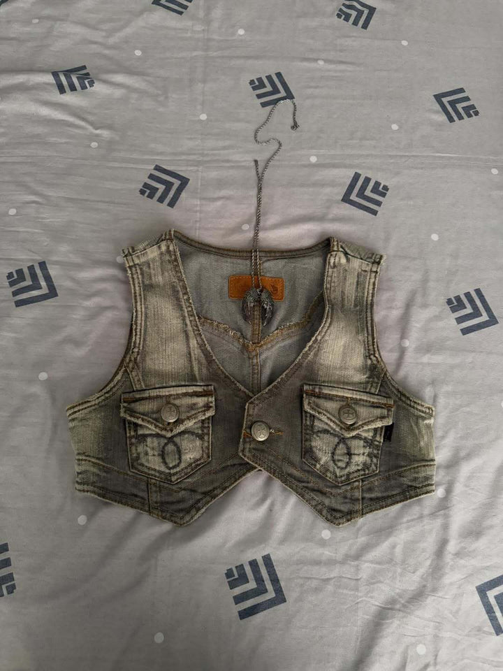 Women's jeans vest with pockets StylebySassy