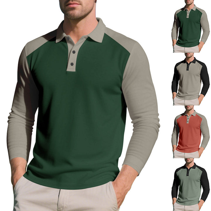 Men's long-sleeved raglan polo made of functional jersey with sporty button placket StylebySassy