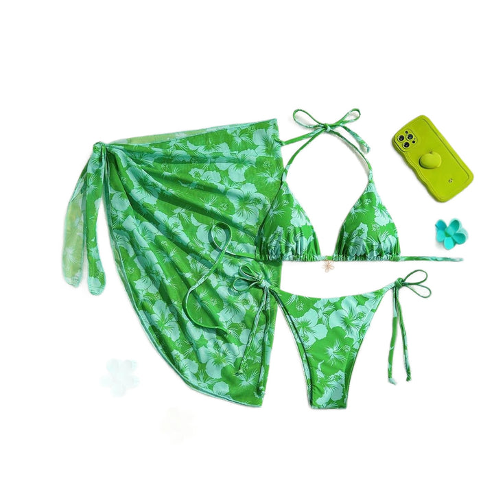 Women Triangle Bikini Set with adjustable straps and wrap StylebySassy