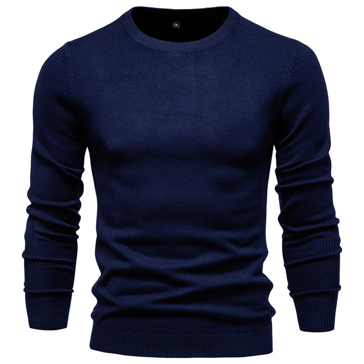 Men's nano minimalist round neck fine knit with flat shoulder seam and ribbed cuffs StylebySassy