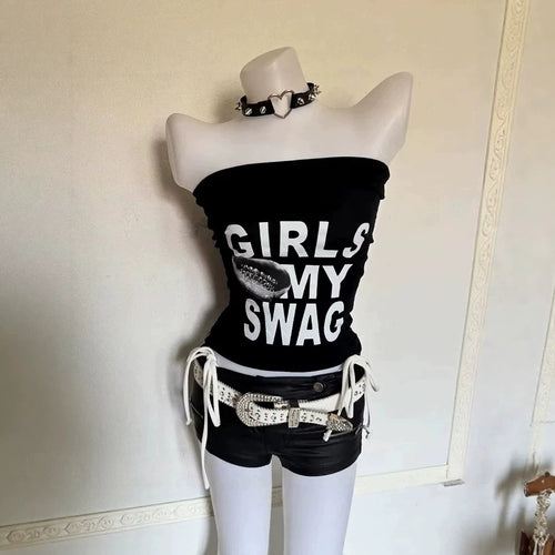 Women's Off-Shoulder Top with striking Statement Print StylebySassy