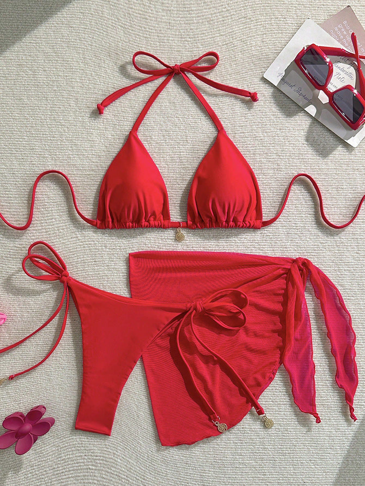 Ladies bikini set with stylish wrap skirt and sophisticated ties StylebySassy
