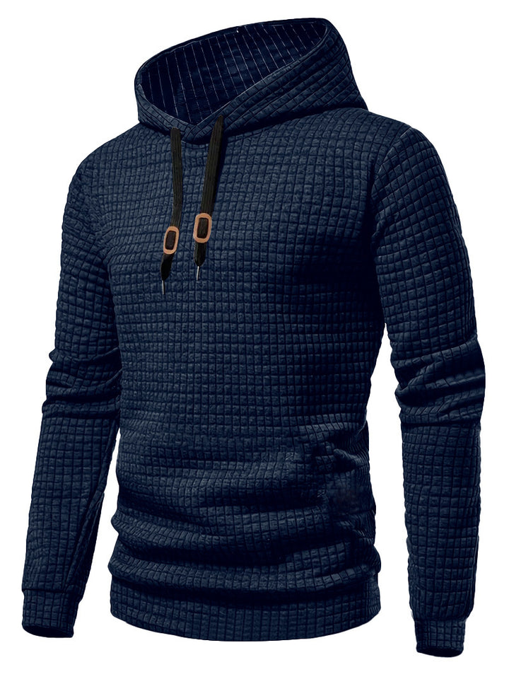 Men's quilted hoodie with rectangular quilting, drawstring and ribbed cuffs StylebySassy
