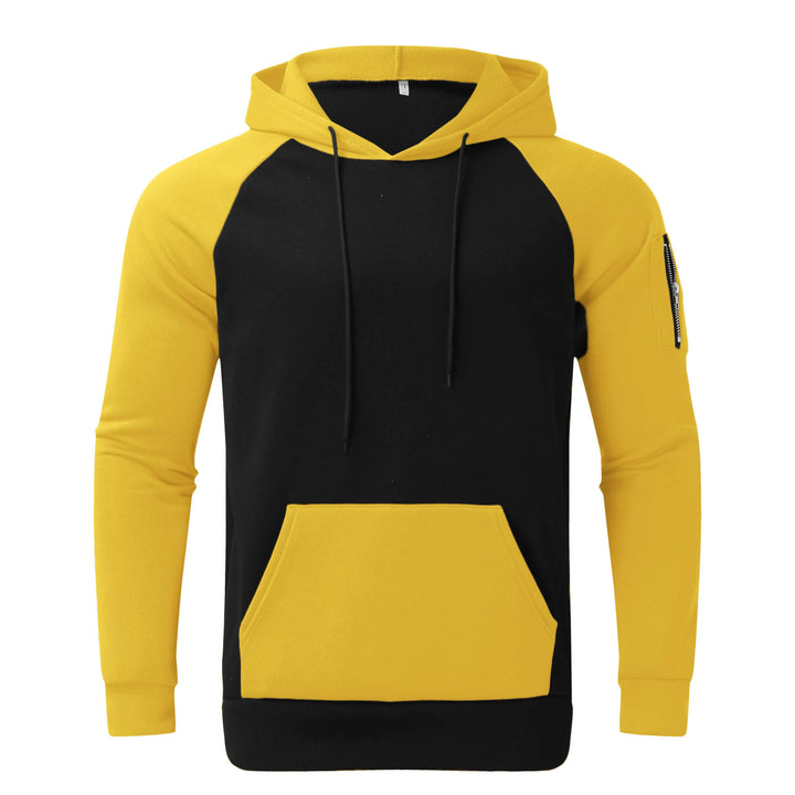Men's raglan hoodie made of cotton blend with kangaroo pocket, sleeve pocket, and hood drawstring StylebySassy