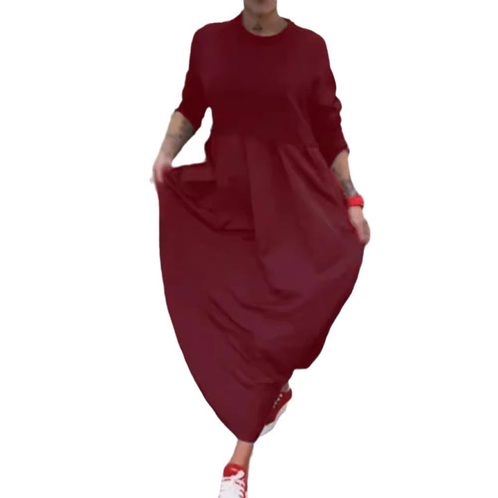 Women's nan oversized maxi dress with deep yoke and side pockets StylebySassy