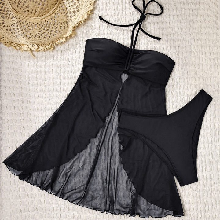 Ladies swimwear with flowing skirt and padded top StylebySassy