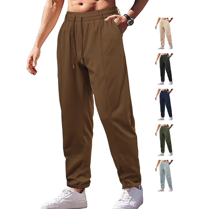 Ladies nan elegant jersey pants with creases, drawstring waistband, and narrow leg fit StylebySassy