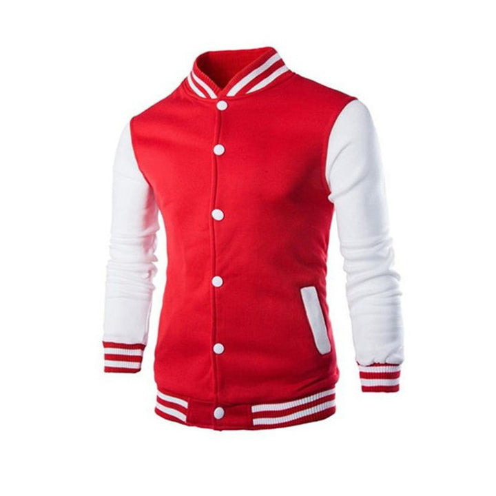 Men's classic college jacket in baseball style with contrasting sleeves and ribbed cuffs StylebySassy