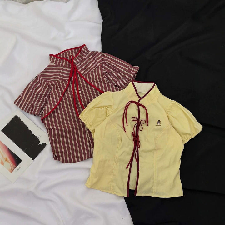 Women's Fashion Blouse with High Neck and Decorative Ruffles