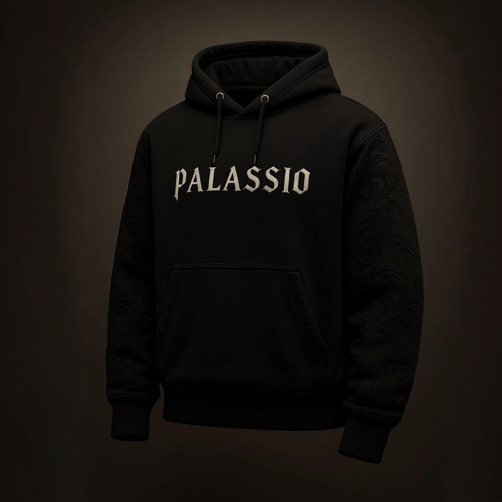 Unisex nan Premium Hoodie with tonal relief embroidery on the sleeves, double hood and kangaroo pocket StylebySassy