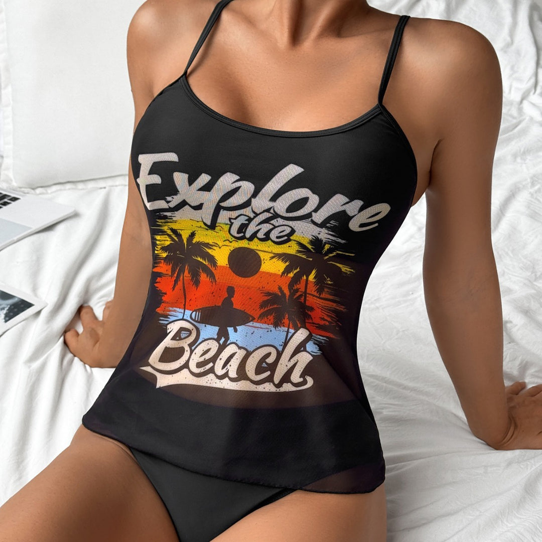 Women's Sporty Tankini Set with Trendy Print StylebySassy
