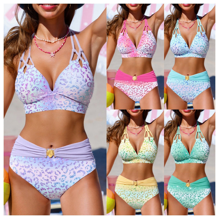 Women's High-Cut Bikini Set with Fashionable Straps StylebySassy