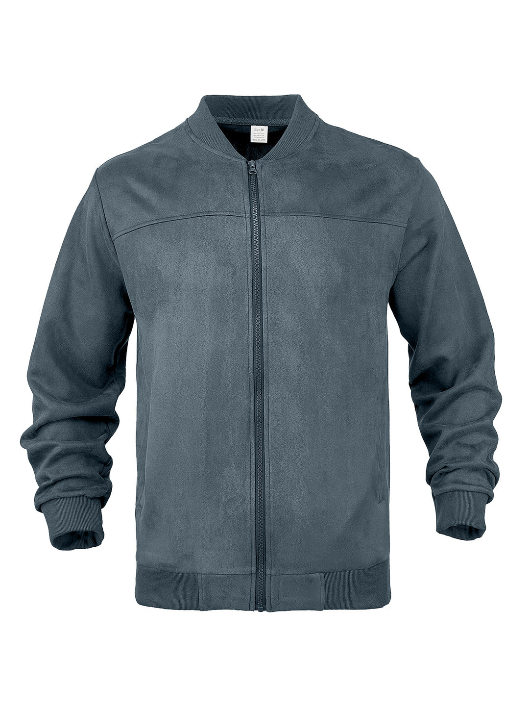 Men's suede bomber jacket with elastic ribbed cuffs StylebySassy