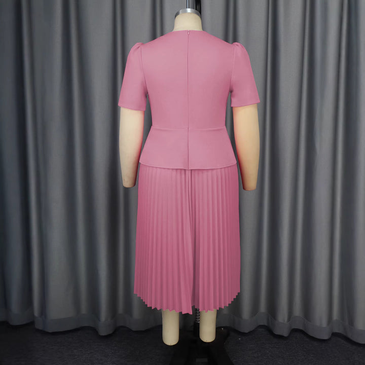 Ladies Pleated Dress with Elegant Blazer StylebySassy