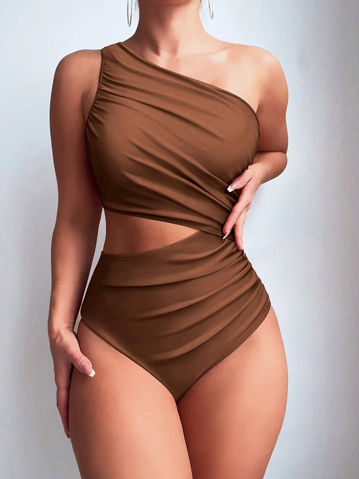 Women One-Sided Swimsuit with Elegant Draping StylebySassy