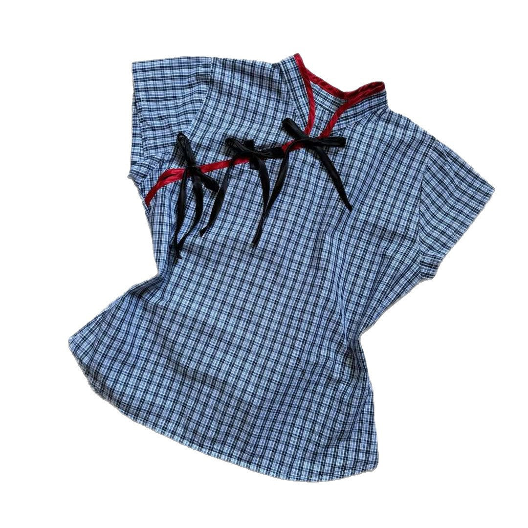 Women's Urban Check Top with Sophisticated Ruffle Details StylebySassy
