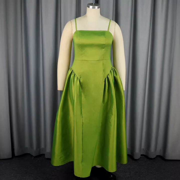 Women Elegant A-Line Maxi Dress with Generous Skirt