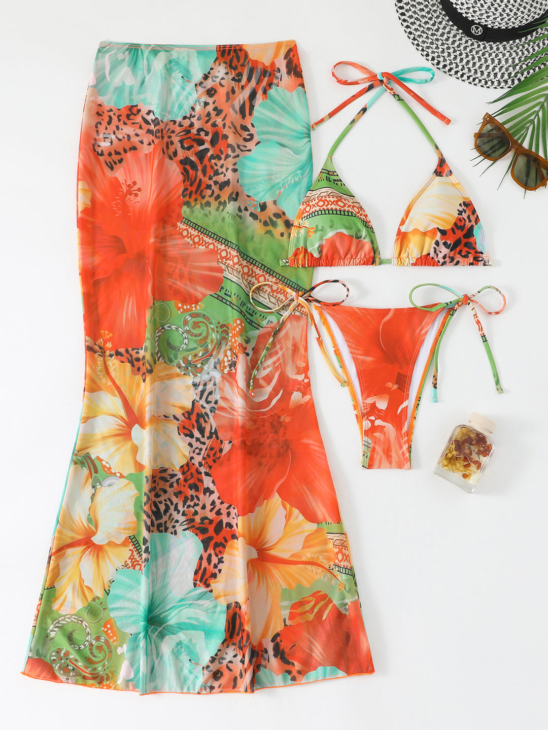 Women's Beach Dress with Blooming Bikini Set StylebySassy