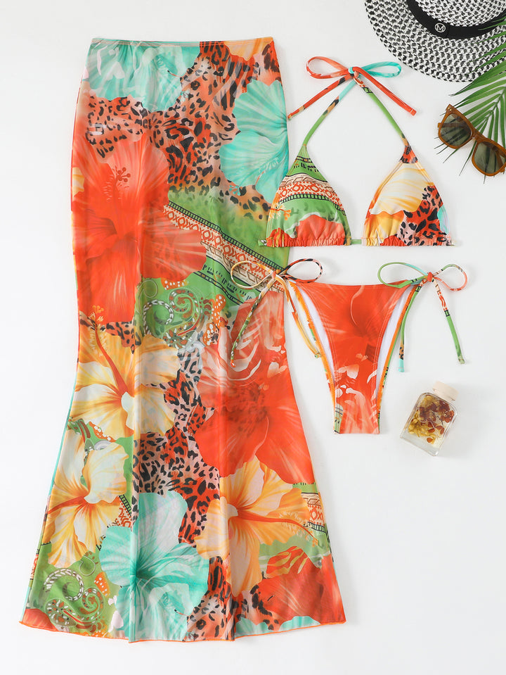 Women's Beach Dress with Blooming Bikini Set StylebySassy