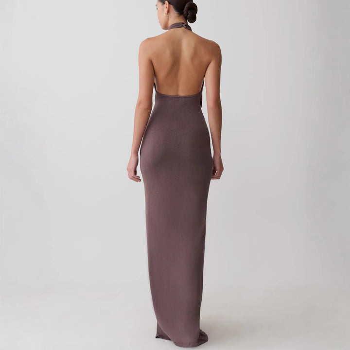 Women Elegant Ankle-Length Wrap Dress with Deep Slit StylebySassy