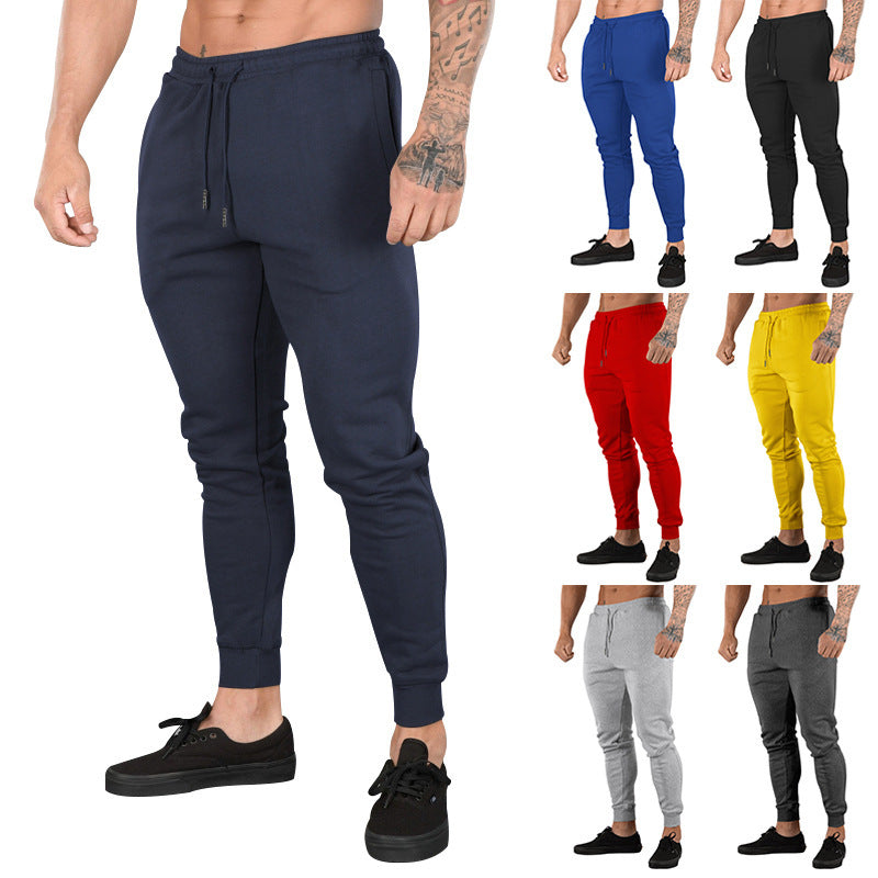 Men's slim fit fleece lounge pants with drawstring, side pockets, and ribbed cuffs StylebySassy