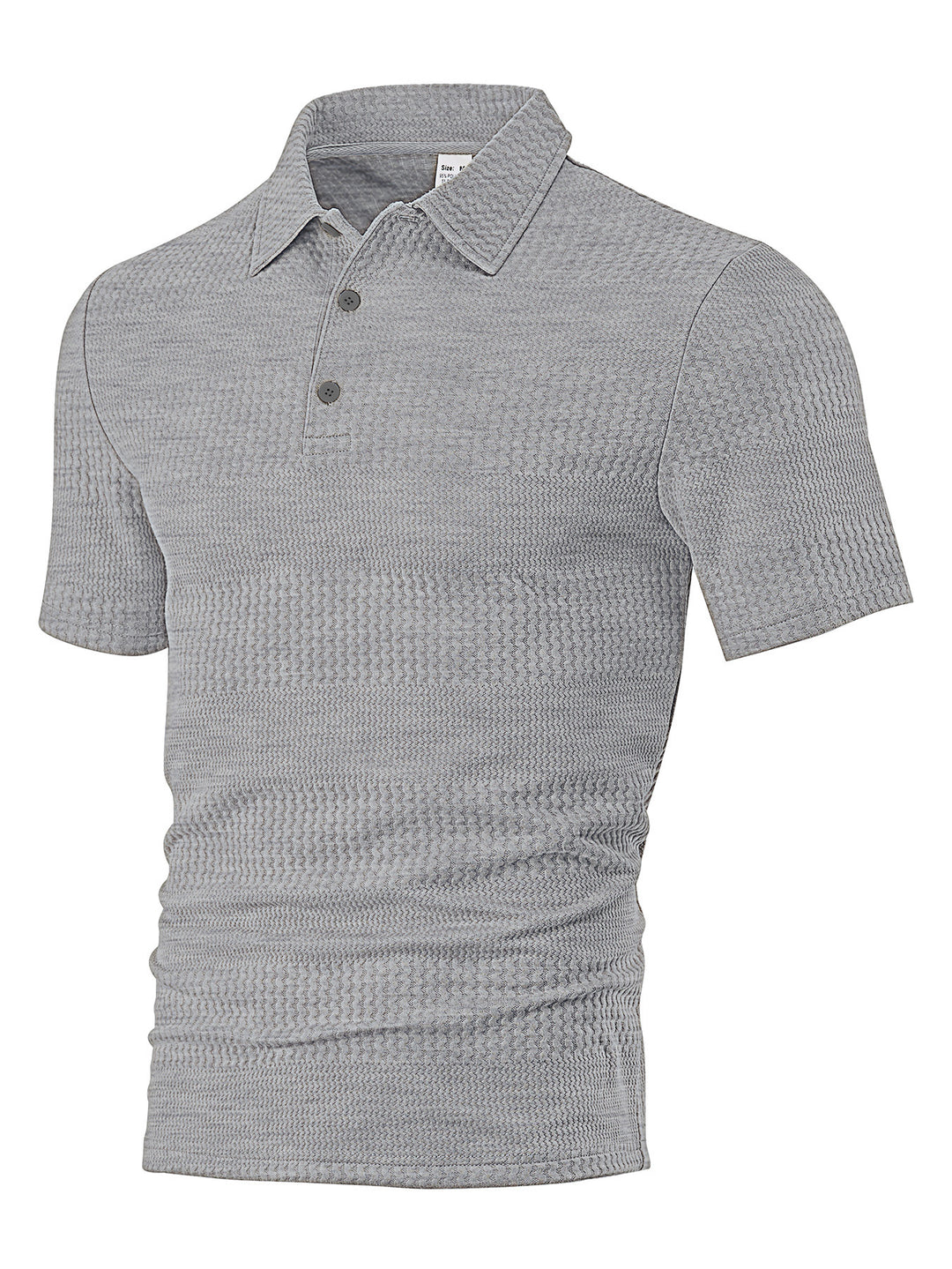 Men's body-hugging short sleeve polo made of elastic jacquard knit with shirt collar StylebySassy