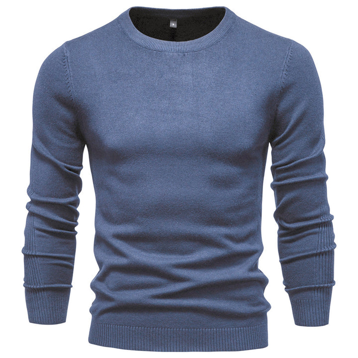 Men's nano minimalist round neck fine knit with flat shoulder seam and ribbed cuffs StylebySassy