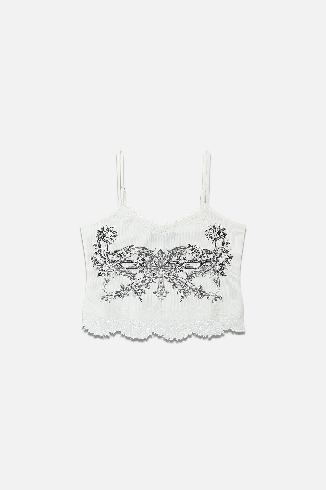 Women Lace Camisole with Floral Print StylebySassy